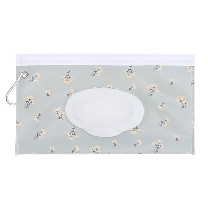 حقيبة مناديل مبللة من مادة EVA - حقيبة محمولة لمناديل الأطفال المبللة مع غطاء قلاب وحافظة بحزام كبس