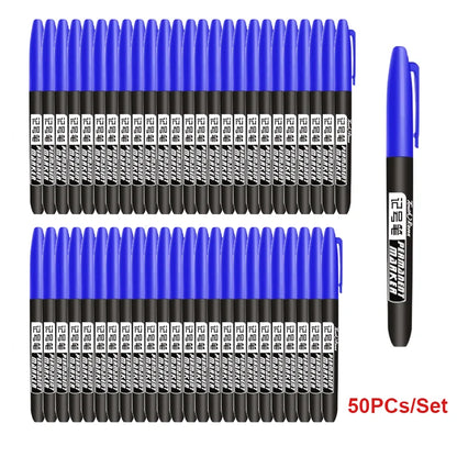 6 PCS Permanent Marker Pen Manga Drawing Markers Black Blue Red Waterproof Ink Sketch Pens Stationery Art School Supplies