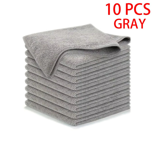 5/10/20pcs Kitchen Towel, Ultra-fine Fiber Light Gray Cleaning Cloth Set, Absorbent, Soft And Stain-removing Cloth