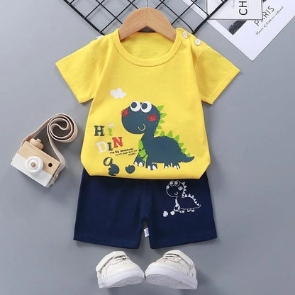 100% Cotton Toddler Outfit Set – Soft Summer T-Shirt & Shorts 2PCS for Boys and Girls (Ages 1–7 Years)