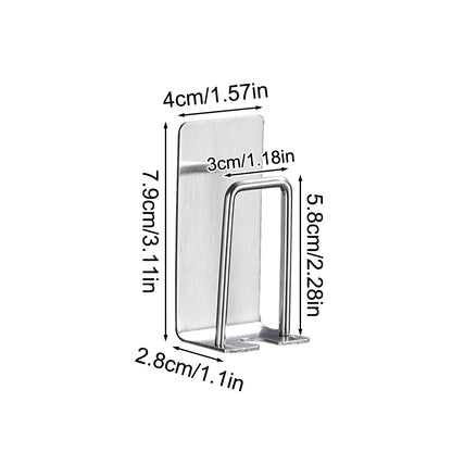 304 Stainless Steel Toothbrush & Cup Wall Hook – No-Drill Bathroom Holder for Toothbrushes, Razors, and Cups