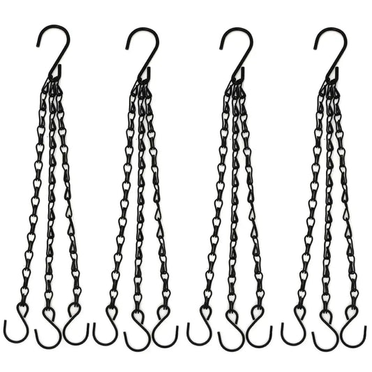 40cm Imitation Rattan Hanging Basket Flower Pot Chain With 3 Hooks Basin Hydroponic Plants Plant Grow Basin Home Garden Decor