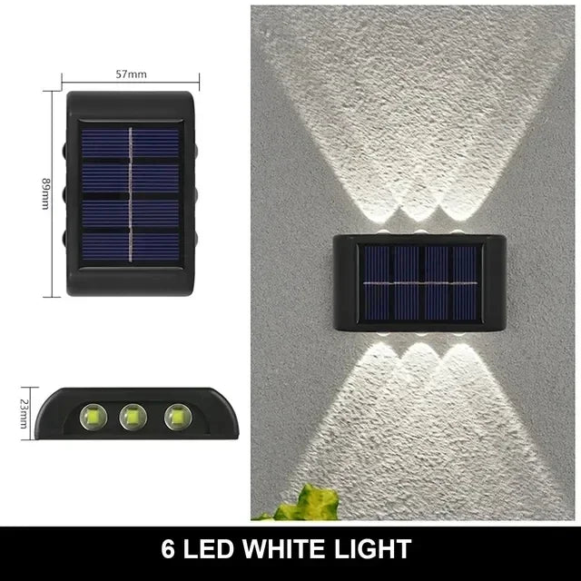 Solar Outdoor Wall Light 12 LED Waterproof Garden Light Courtyard Balustrade Decorative Atmosphere Lamp Down Luminous Solar Lamp