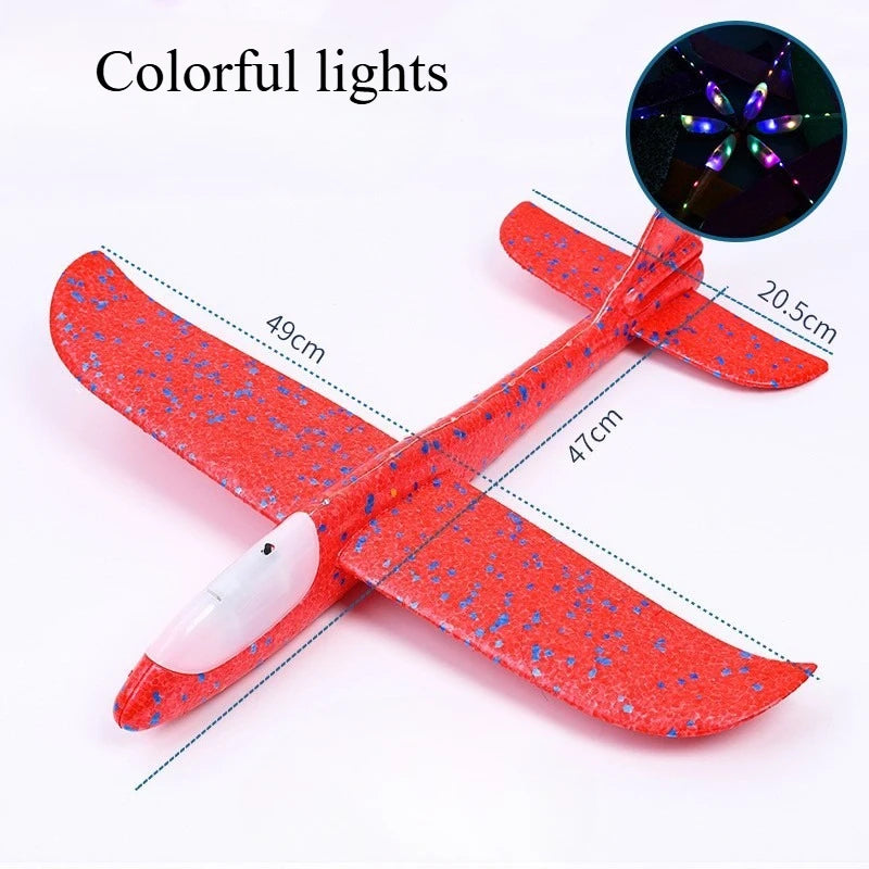 طائرة شراعية كبيرة من الفوم بطول 50 سم - لعبة طائرة يدوية للأطفال مصنوعة من مادة EPP خفيفة الوزن (هدية إطلاق خارجية) 