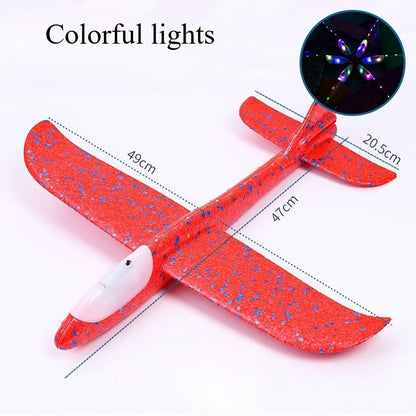 طائرة شراعية كبيرة من الفوم بطول 50 سم - لعبة طائرة يدوية للأطفال مصنوعة من مادة EPP خفيفة الوزن (هدية إطلاق خارجية) 