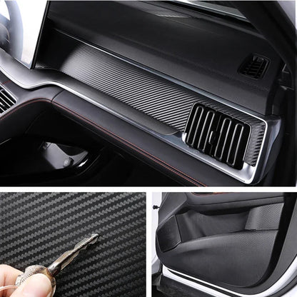 Car Carbon Fiber Sticker Tape for Car Interior 3D Auto Decor Decoration Universal Vinyl Wrap Roll Film Styling Stickers Decal