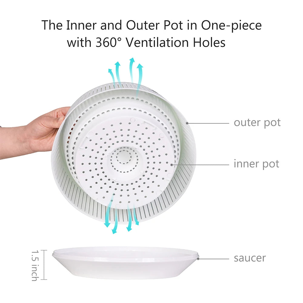 وعاء شبكي مثقوب لزراعة الأوركيد، وعاء بلاستيكي مزخرف لزراعة البنفسج الأفريقي، مزود بفتحات تهوية وتدفق هواء جيد. 