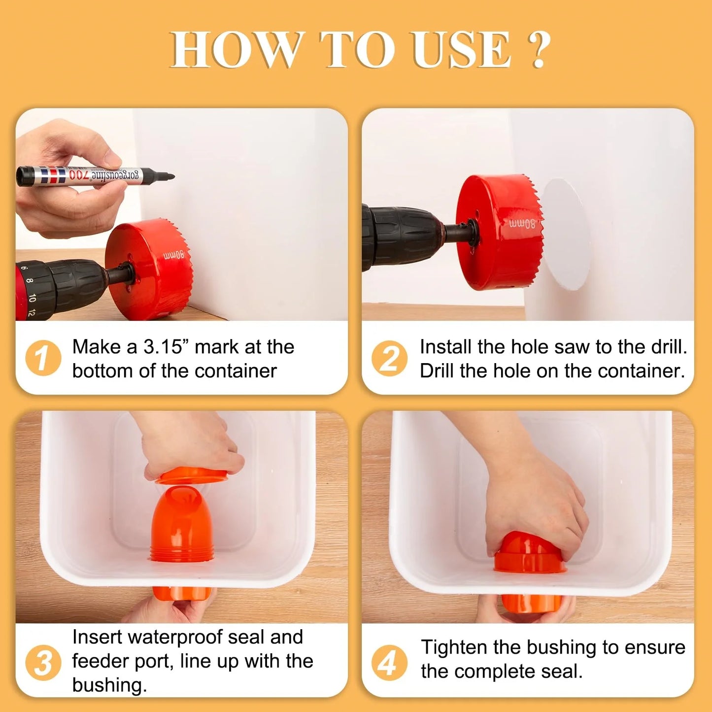 DIY Chicken Feeder Port Kit – Rainproof Gravity Feeding for Poultry