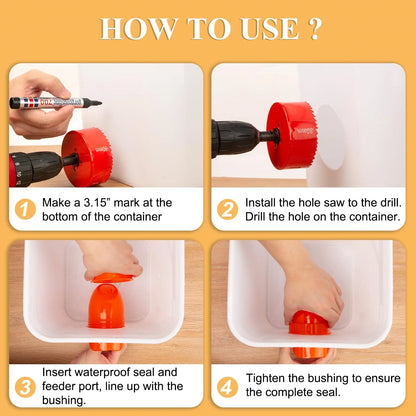 DIY Chicken Feeder Port Kit – Rainproof Gravity Feeding for Poultry
