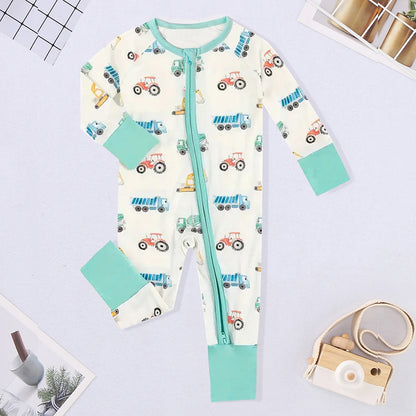 Bear Print Baby Romper – Soft Long Sleeve Winter Jumpsuit for Infants