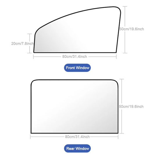 SEAMETAL Magnetic Car Window Sun Shades – 2Pcs UV Reflective Privacy Curtains for Side Windows