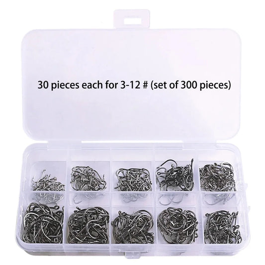 1000Pcs High Carbon Steel Barbed Fishing Hooks – Sharp & Durable Hook Set for Rock Fishing & Tackle Gear