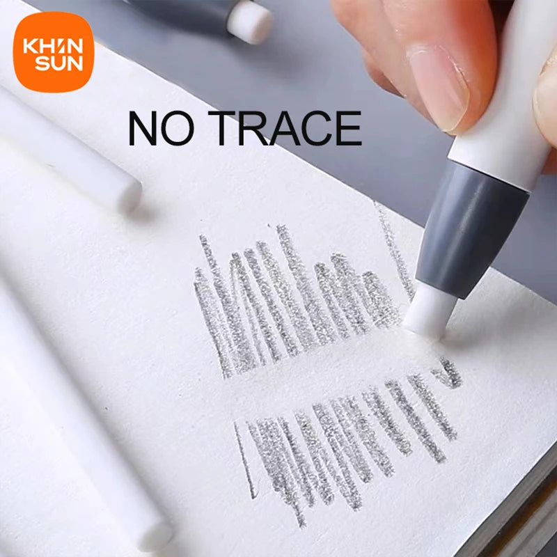 ممحاة قلم رصاص قابلة للسحب من KHINSUN - ممحاة مطاطية على شكل قلم لدقة ونظافة فائقة