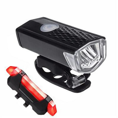 Bike Light Set Front and Rear – USB Rechargeable Bicycle Safety Lights with 3 Modes