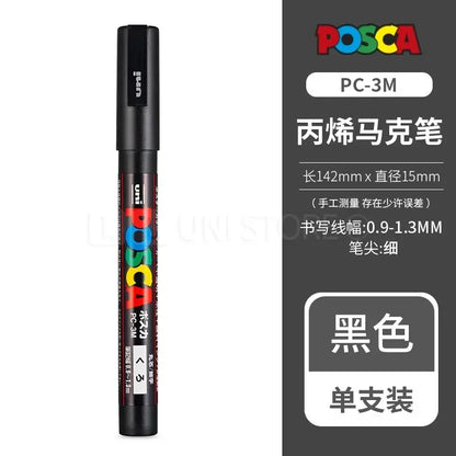 مجموعة أقلام التحديد الكاملة من Uni Posca – أقلام طلاء جرافيتي دائمة متعددة الألوان من الأكريليك