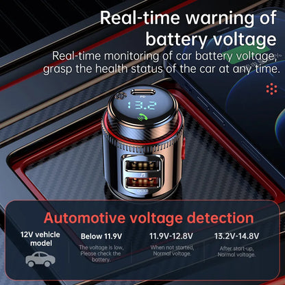 VR Robot PD30W+QC 3.0 Bluetooth 5.4 Car MP3 Player FM Transmitter Wireless Handsfree U Disk Play USB Car Fast Charge Adapter