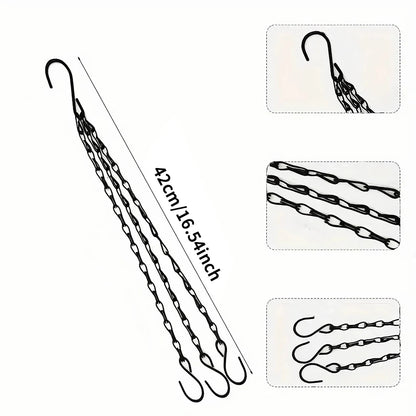 سلة معلقة من الخيزران الصناعي بطول 40 سم مع سلسلة بثلاثة خطافات، مثالية لزراعة النباتات المائية، وديكور المنزل والحديقة. 