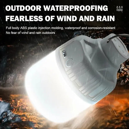 LED Lamp Bulbs Outdoor USB Rechargeable – High Brightness Emergency Light with Hook for Camping & Fishing