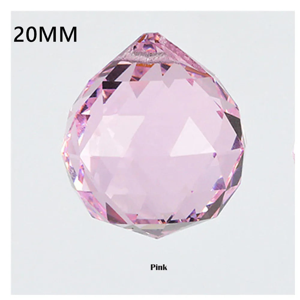 1Pc Clear Crystal Feng Shui Ball – Sun Catcher Prism Ornament for Home, Party & Wedding Décor (20–50mm)