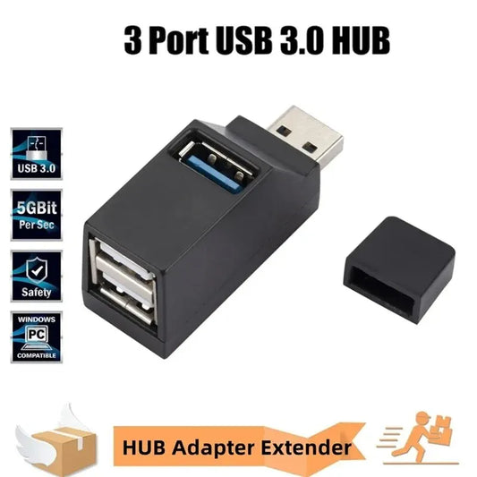 USB 3.0 Multi-Port Extender – Car Splitter Charging Adapter for Laptop & Office Use