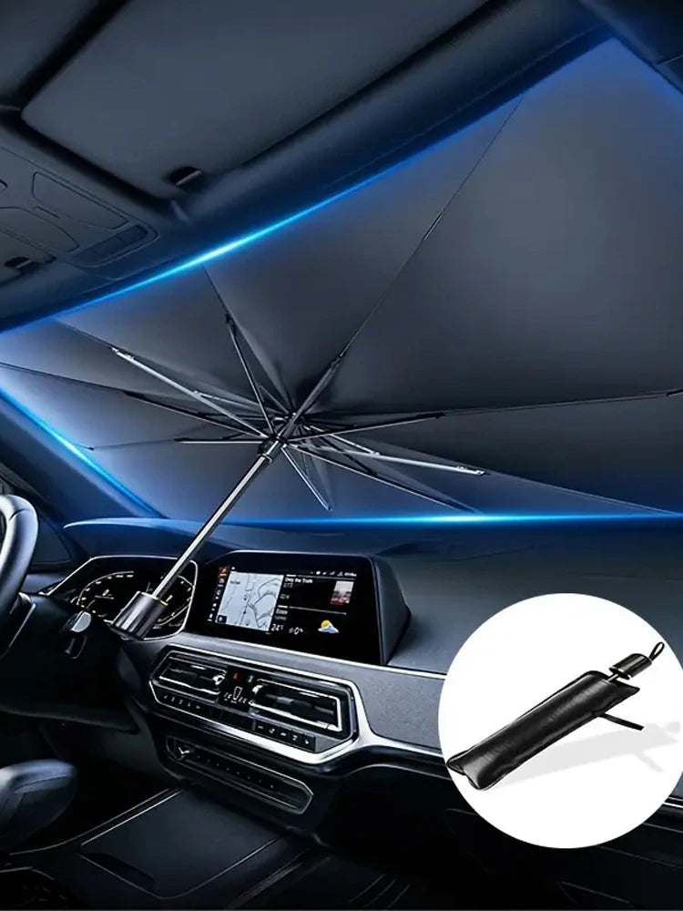 مظلة شمسية عالمية لنوافذ السيارة - عازل حراري وواقي من أشعة الشمس للزجاج الأمامي والجانبي