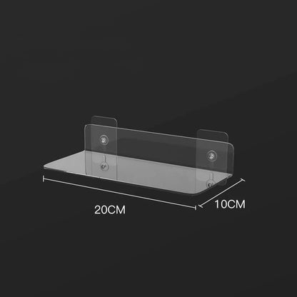 Clear Acrylic Floating Shelf Wall Mounted Organizer – Thick Transparent Display Ledge for Bathroom, Kitchen, Bedroom (20-50cm)