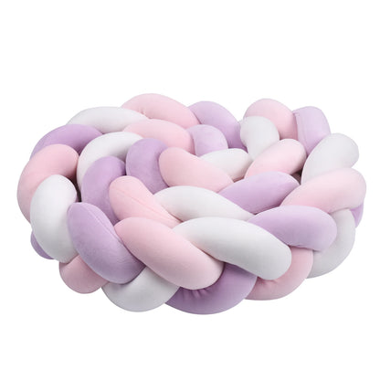 واقي سرير مضفر للأطفال من عمر شهر إلى 4 أشهر - وسادة ناعمة لحماية سرير الطفل وديكور غرفة الأطفال