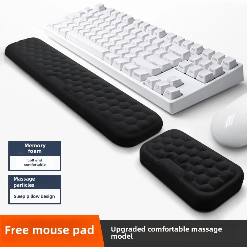 Ergonomic Memory Foam Keyboard & Mouse Wrist Rest – Office Typing Support Pad for Comfortable Wrist Protection