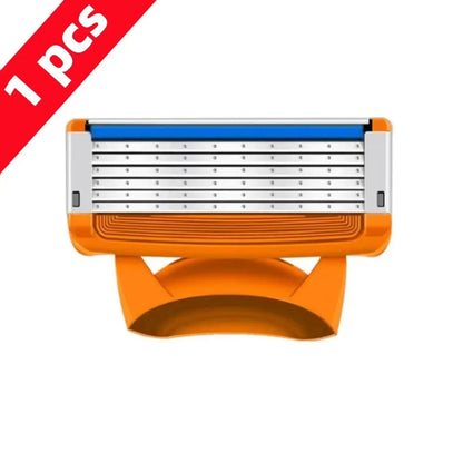 ماكينة حلاقة يدوية للرجال - ماكينة حلاقة لحية قابلة لإعادة التعبئة بشفرات قابلة للاستبدال للعناية بالوجه واللحية