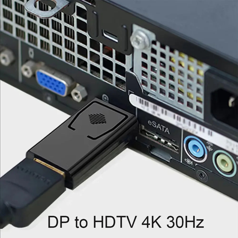 محول متوافق مع منفذ العرض إلى HDMI بدقة 4K، محول صوت وفيديو لشاشة الكمبيوتر من منفذ العرض إلى شاشة تلفزيون عالية الدقة 1080P 