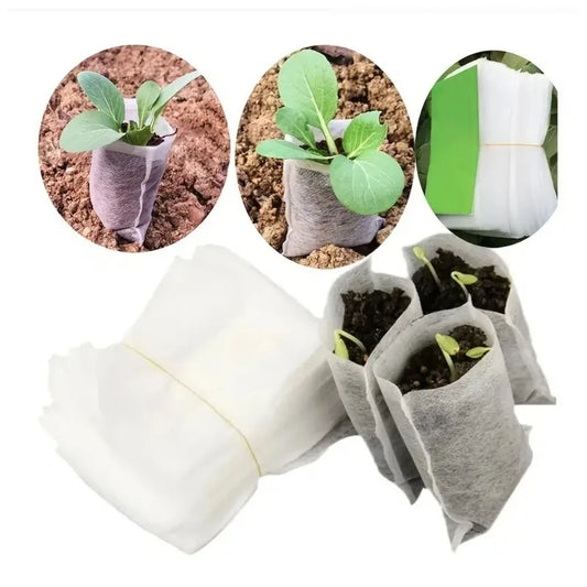 100pcs Nonwoven Seedling Plants Nursery Bags,Fabric Planting Pots,Garden Eco-Friendly Ventilate Growing Bags,Garden Planting