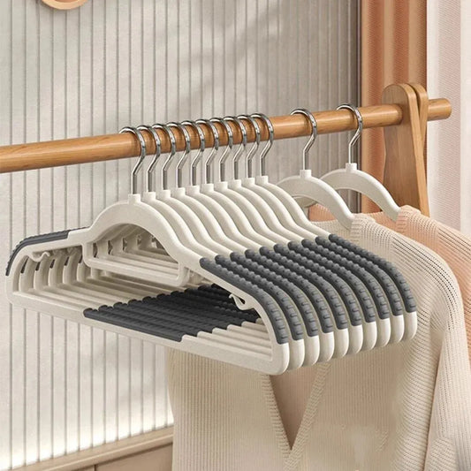 10PCS Non-Slip Clothes Hangers – Slim Space-Saving Design for Bedroom, Dorm & Wardrobe Storage