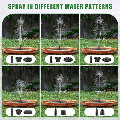 Outdoor Solar Floating Water Fountain For Bird Bath Fish Tank 7V/1W Garden Fountain Submersible Pump Garden Decoration