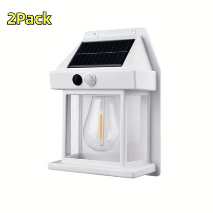 Outdoor Solar Tungsten Wall Light with Motion Sensor IP65 Waterproof LED Safety Light for Patio Outdoor Deck Porch Barn Balcony