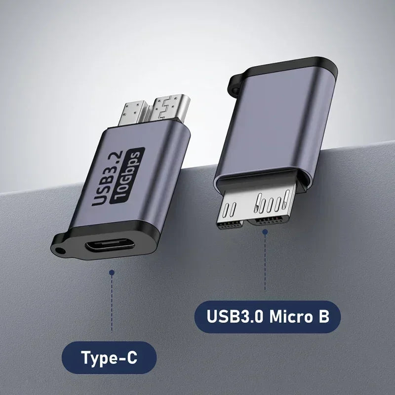 محول Micro B USB 3.0 ذكر إلى النوع C أنثى، موصل للقرص على محرك أقراص ثابتة خارجي، كابل 
