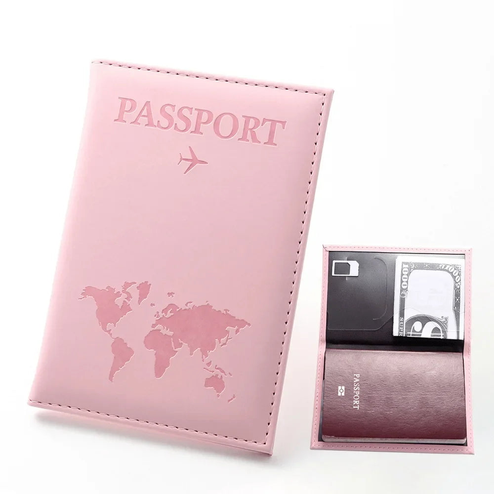 RFID Vintage Business Passport Holder – Multi-Function PU Leather Wallet for Travel