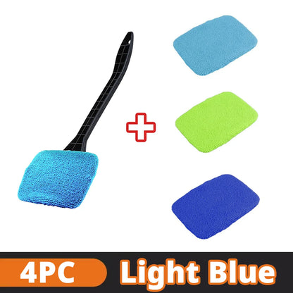 Car Window Cleaner Brush Kit with Microfiber Windshield Wiper – Auto Interior Glass Cleaning Tool