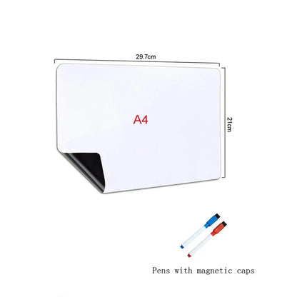 A3 + A4 Magnetic Dry Erase Board Set – Flexible Refrigerator Whiteboard with Markers