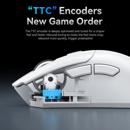 ماوس ألعاب لاسلكي بتقنية بلوتوث Attack Shark R1، مزود بمستشعر PAW3311، ومعدل ارتداد 1000 هرتز، وثلاثة أوضاع، وتصميم مريح، وقابل لإعادة الشحن. 