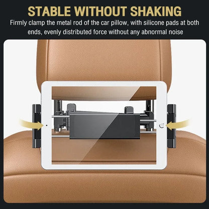 حامل تابلت للسيارة، قطعة واحدة، يُثبّت على مسند الرأس، مناسب للهواتف والأجهزة اللوحية من 4.7 إلى 12.9 بوصة. 