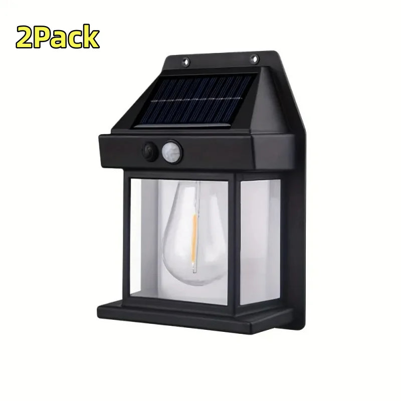 Outdoor Solar Tungsten Wall Light with Motion Sensor IP65 Waterproof LED Safety Light for Patio Outdoor Deck Porch Barn Balcony