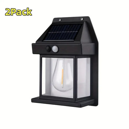Outdoor Solar Tungsten Wall Light with Motion Sensor IP65 Waterproof LED Safety Light for Patio Outdoor Deck Porch Barn Balcony