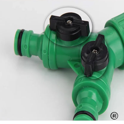 موزع مياه الحديقة على شكل حرف Y، صمام ثنائي الاتجاه مع مفتاح، للتحكم في مياه الري من الصنبور وزراعة الزهور، محول بلاستيكي 