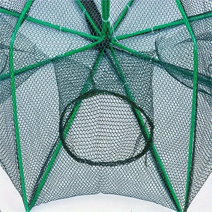 Foldable Hexagon Fishing Trap Net – 6-Hole Mesh Cage for Minnow, Crab, Shrimp & Crawdad Catching