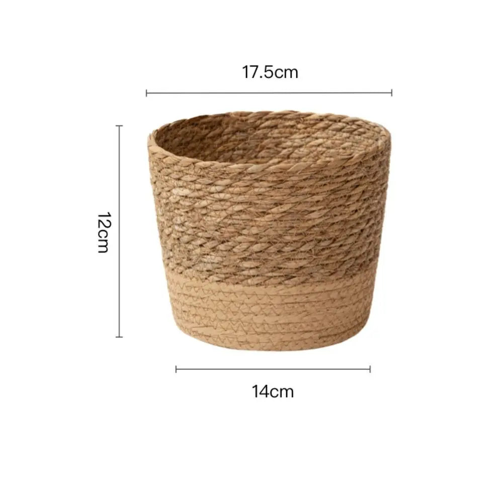 Straw Weaving Flower Plant Pot Wicker Basket Rattan Flowerpot Storage Basket Garden Flowerpot Handmade Woven Planter Basket