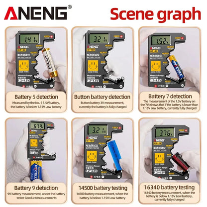ANENG BT189 Universal Battery Tester – LCD Digital Battery Checker for AA, AAA, Button Cells & 9V Batteries