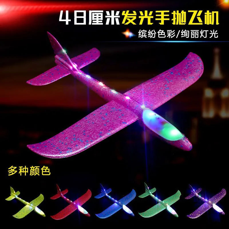 طائرة شراعية كبيرة من الفوم بطول 50 سم - لعبة طائرة يدوية للأطفال مصنوعة من مادة EPP خفيفة الوزن (هدية إطلاق خارجية) 