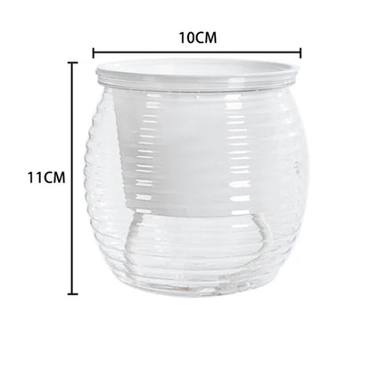 أصيص زهور صغير ذاتي الري، حوض سمك، أصيص نباتات بلاستيكي شفاف، مزهرية ذاتية الري لتزيين المنزل 