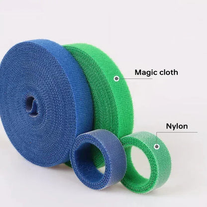 منظم كابلات بالجملة، بطول 2/5 أمتار/لفة، عرض 12 مم، لفافة كابلات USB، أربطة نايلون سهلة القطع، مناسبة للفأرة وسماعات الأذن. 