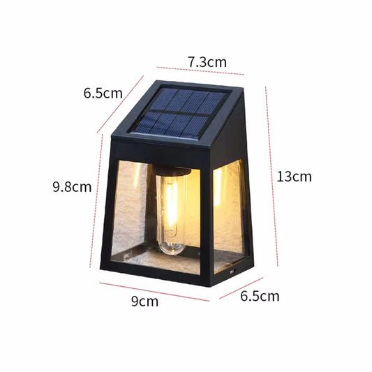 Solar Wall Light Outdoor Waterproof – Warm LED Fence Lamp for Garden, Pathway & Yard Decoration